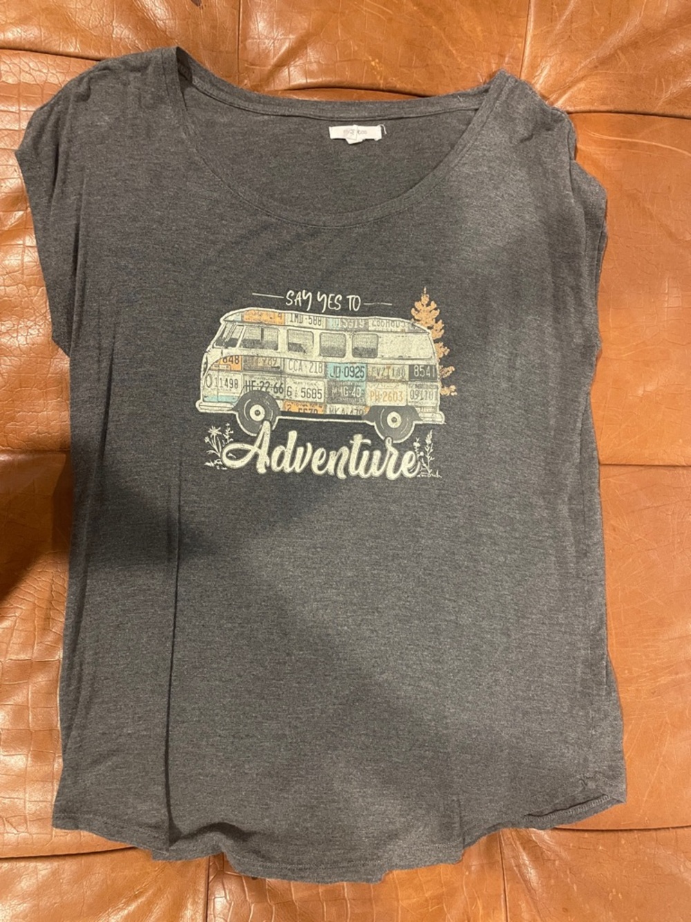 Maurices Charcoal Graphic 'Adventure' Short Sleeve Tee